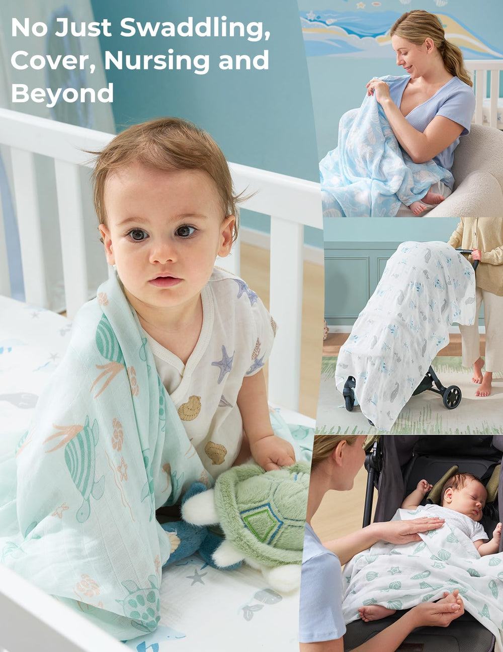 Travel-friendly blanket folds compactly for on-the-go baby comfort.