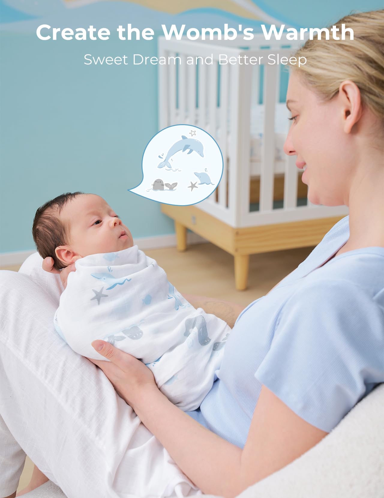 Unisex colorway by Momcozy suits any nursery decor and gender-neutral styling.
