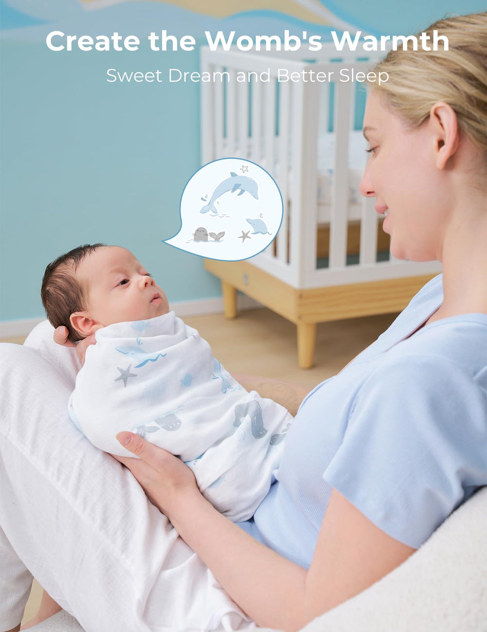 Unisex colorway by Momcozy suits any nursery decor and gender-neutral styling.