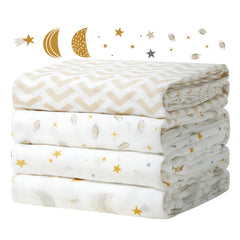 Momcozy muslin swaddle blanket showing silky texture for gentle baby comfort.