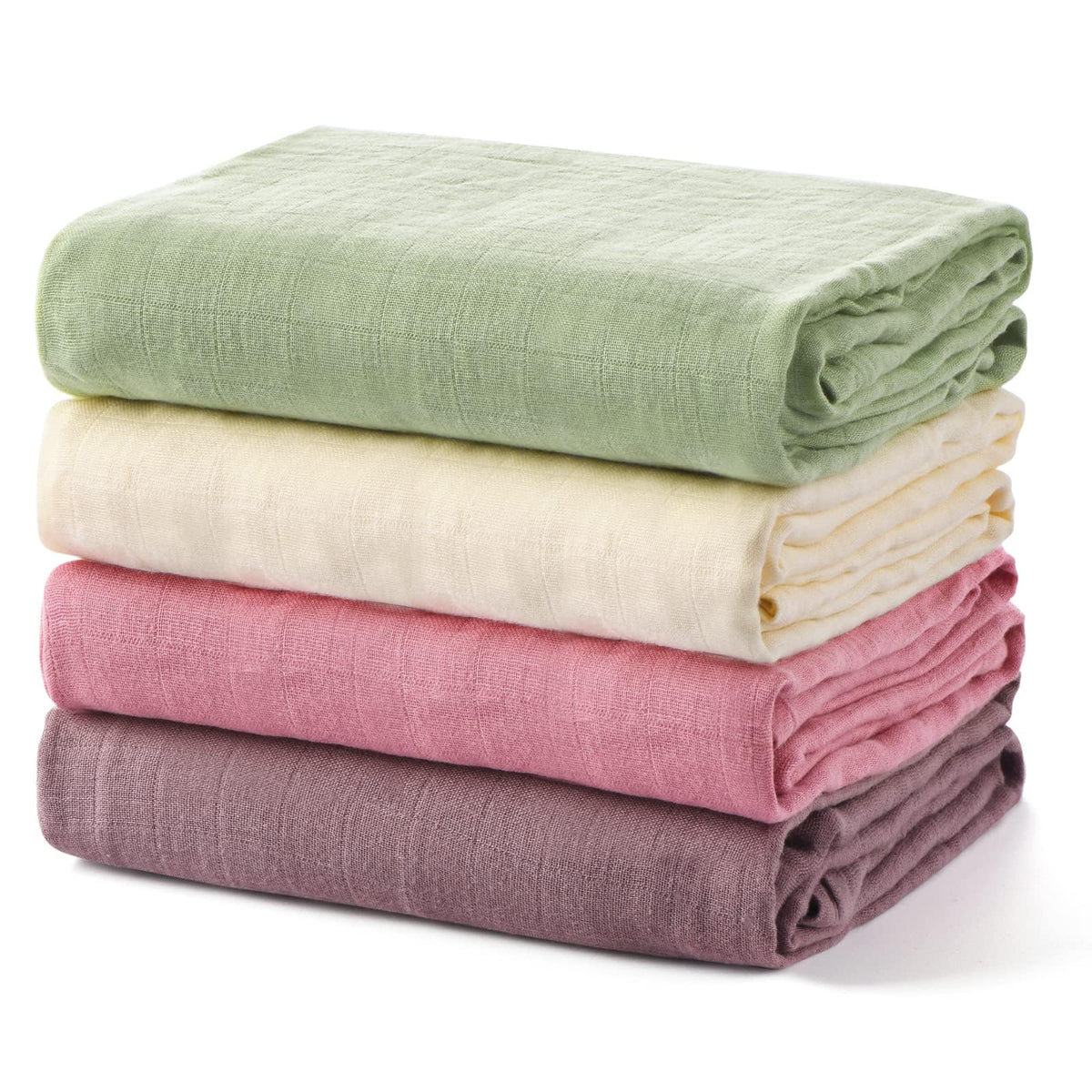 Momcozy muslin swaddle blanket soft texture closeup highlighting gentle, skin-friendly fabric.