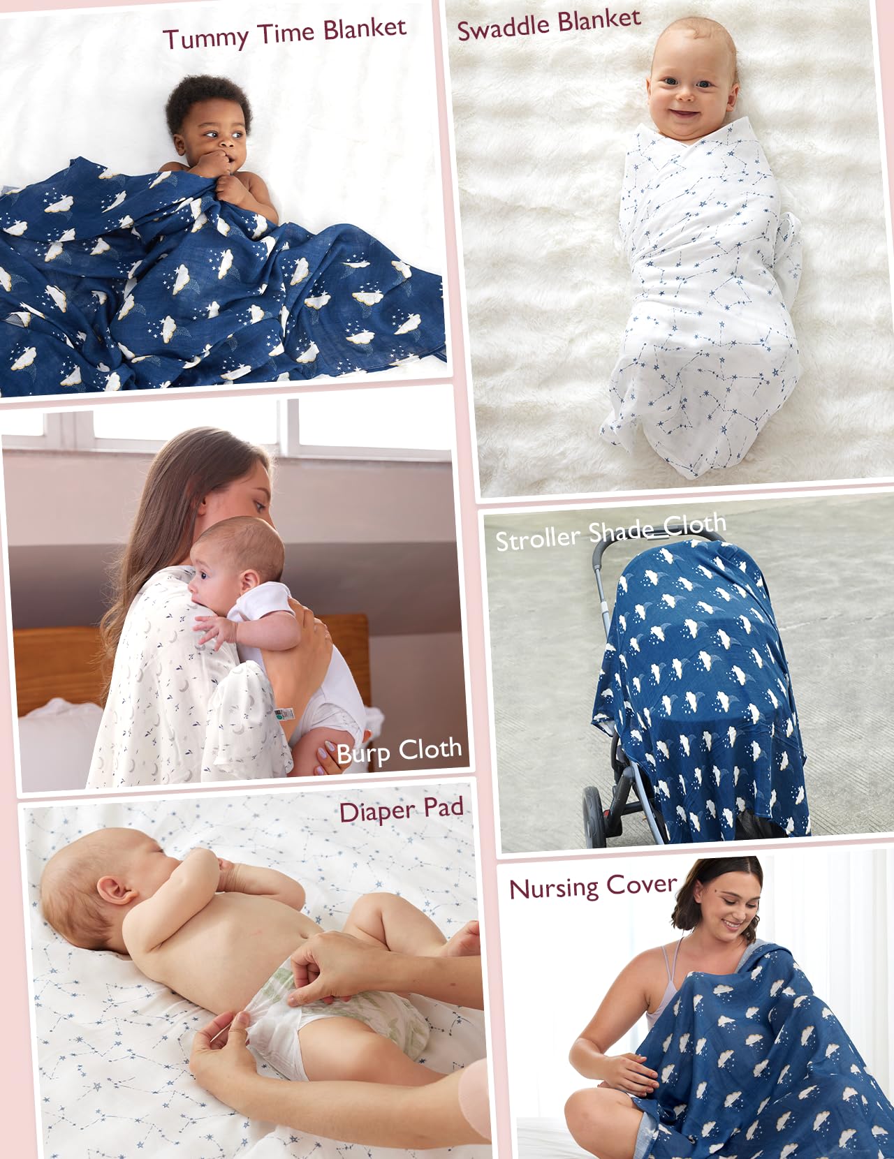 Momcozy swaddle used to soothe newborns with a secure wrap.