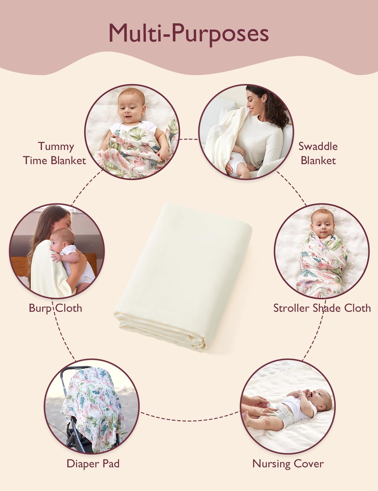 Momcozy durable, colorfast swaddle – washes clean after daily use