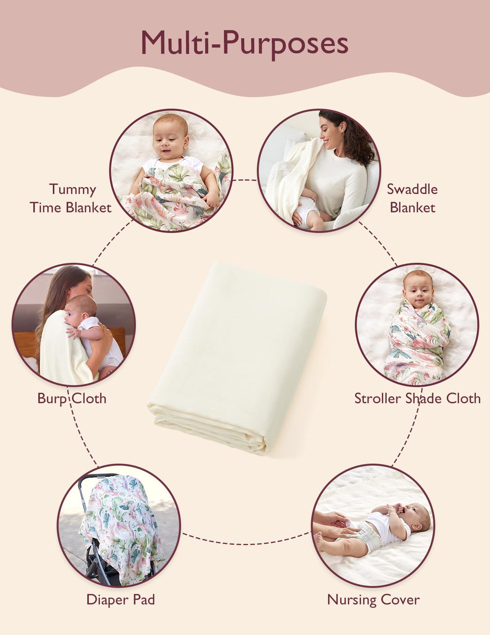Momcozy durable, colorfast swaddle – washes clean after daily use