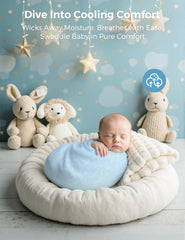 Momcozy Muslin Swaddle Blanket — large 47x47 for versatile swaddling.