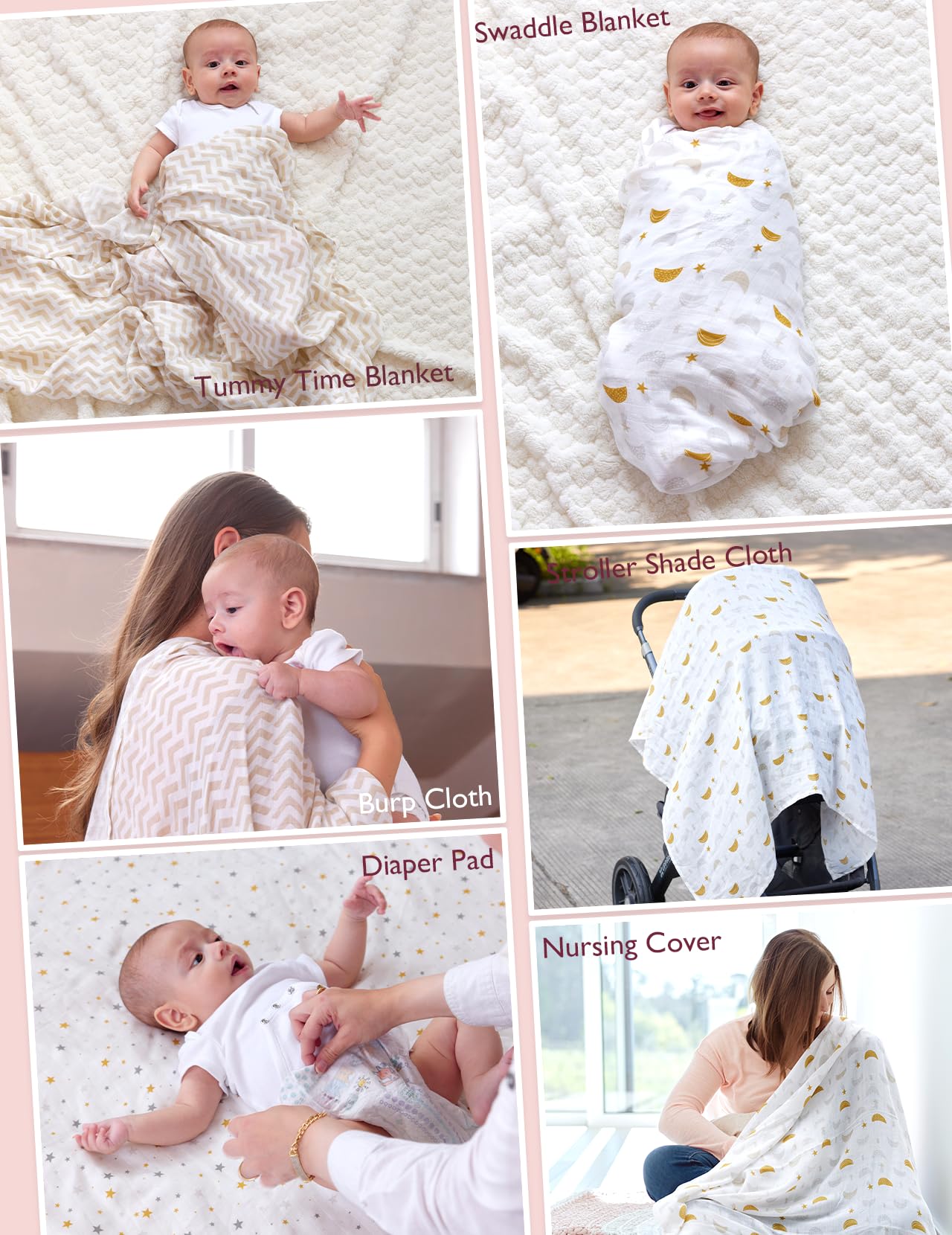 Momcozy swaddle blanket resists fading and tearing after washes for everyday use.