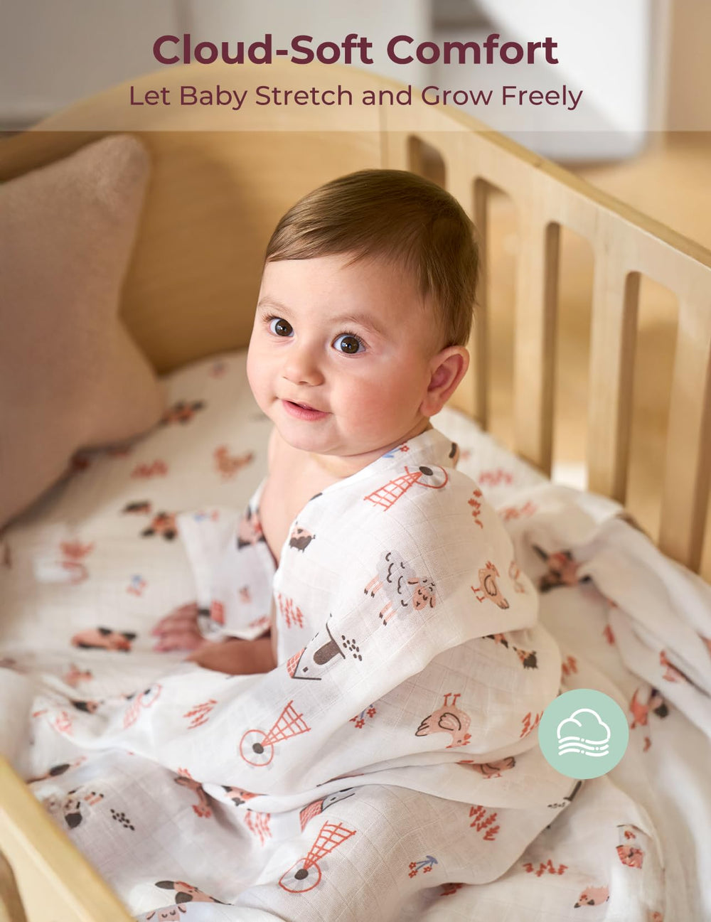 Momcozy unisex design fits any nursery decor and theme.