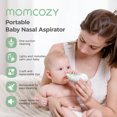 Momcozy nasal aspirator three suction levels for varying nasal congestion relief