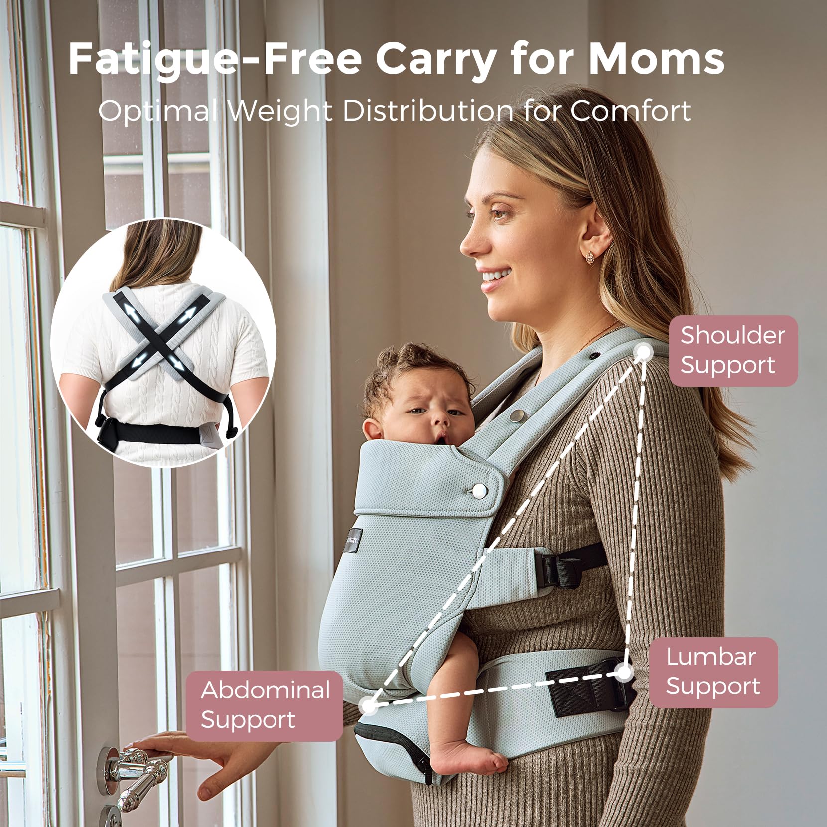 Momcozy lightweight design ideal for summer outings.