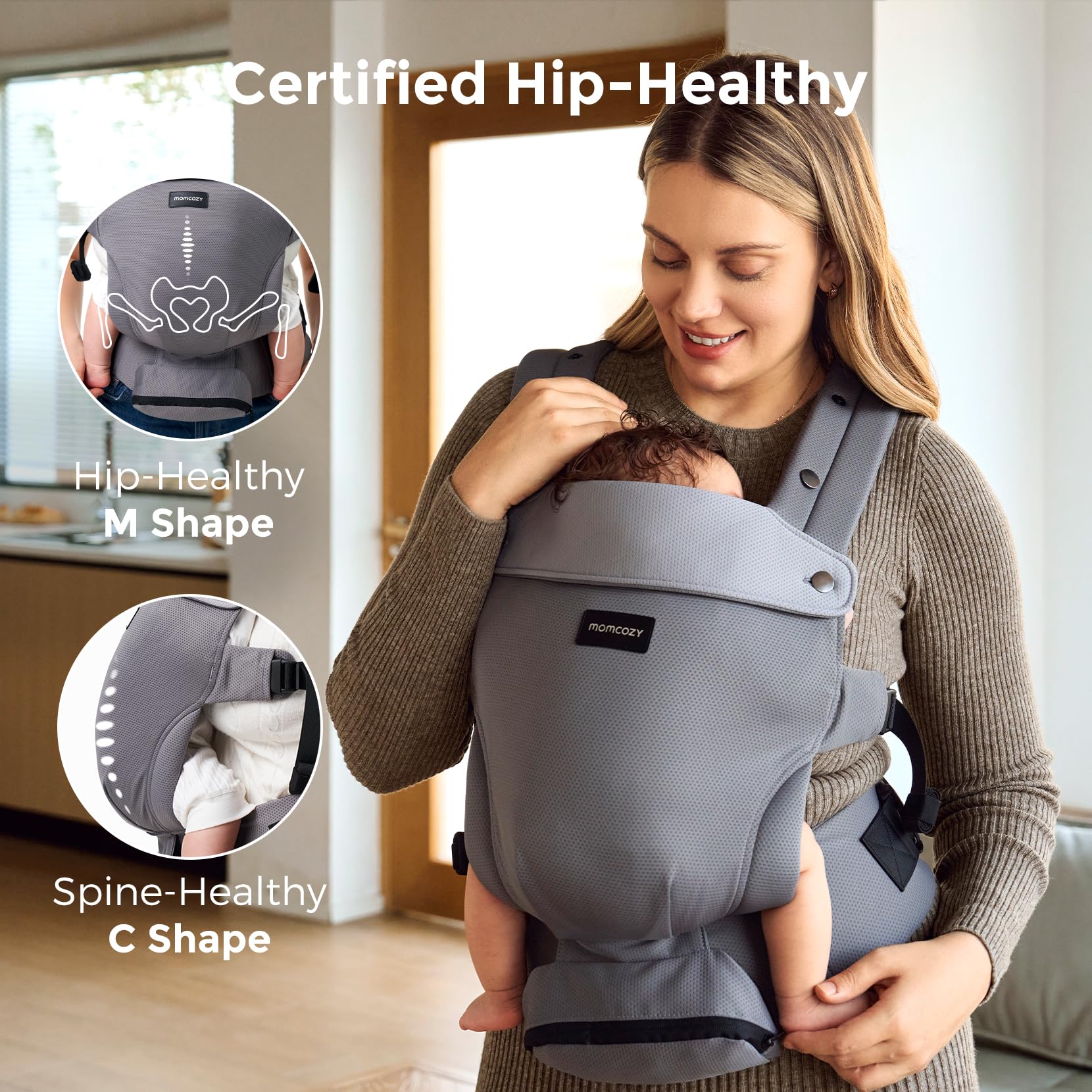 Momcozy carrier sunshield is removable for outdoor use