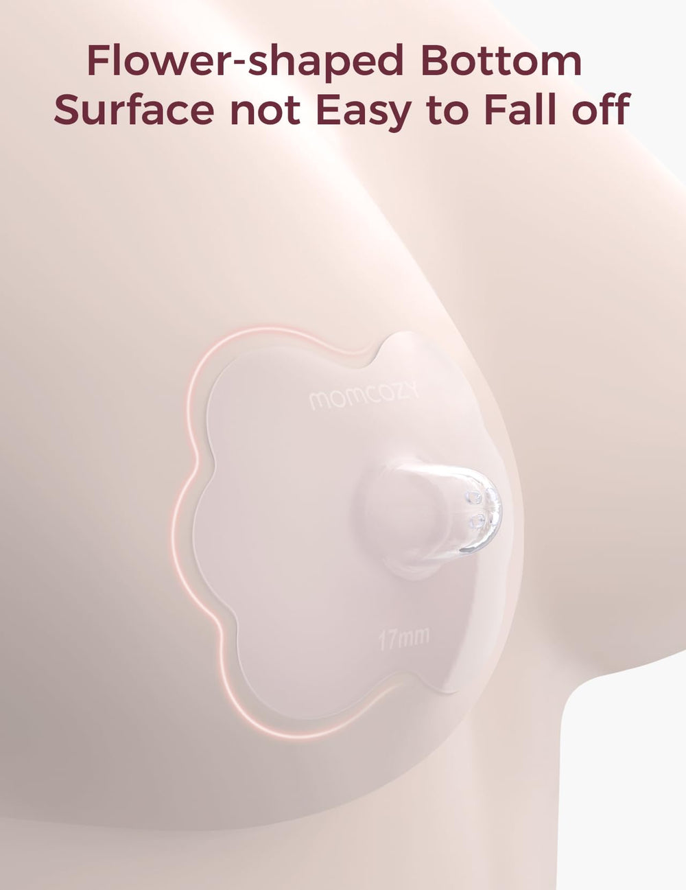 Momcozy ultra-soft silicone shield cushions nipples for comfortable nursing sessions.