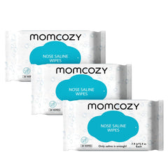Momcozy nose saline wipes 90-count pack for convenient on-the-go care.