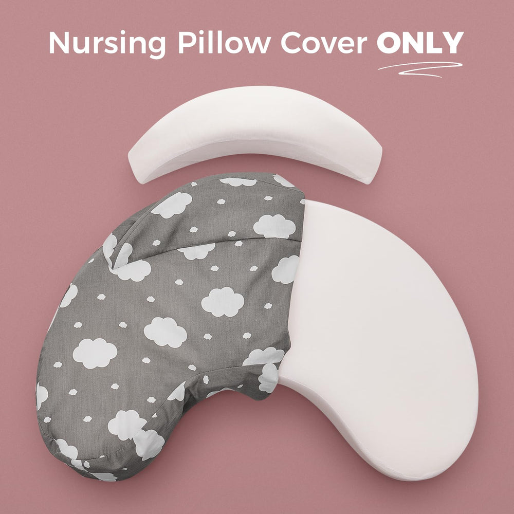 Adjustable waist strap keeps pillow stable for ergonomic feeding.