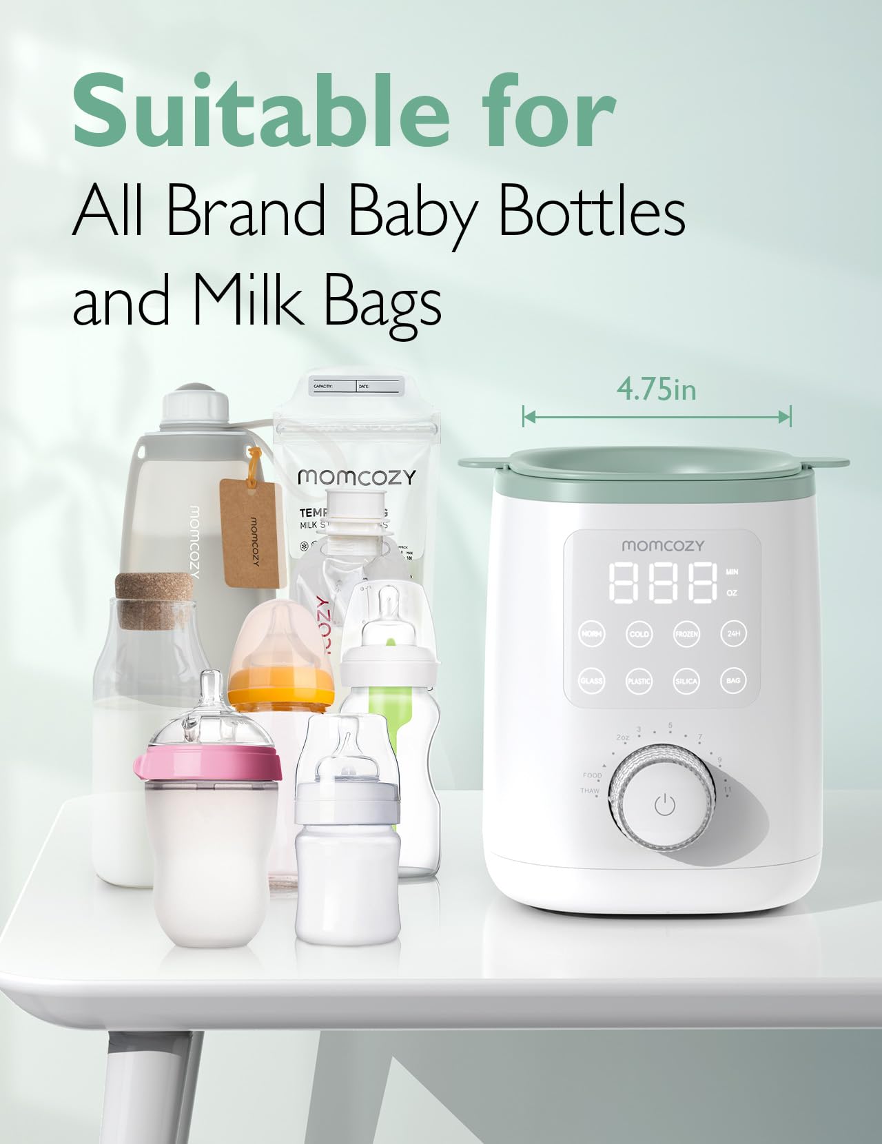 Momcozy Nutri Bottle Warmer compact design fits small nurseries and travel spaces