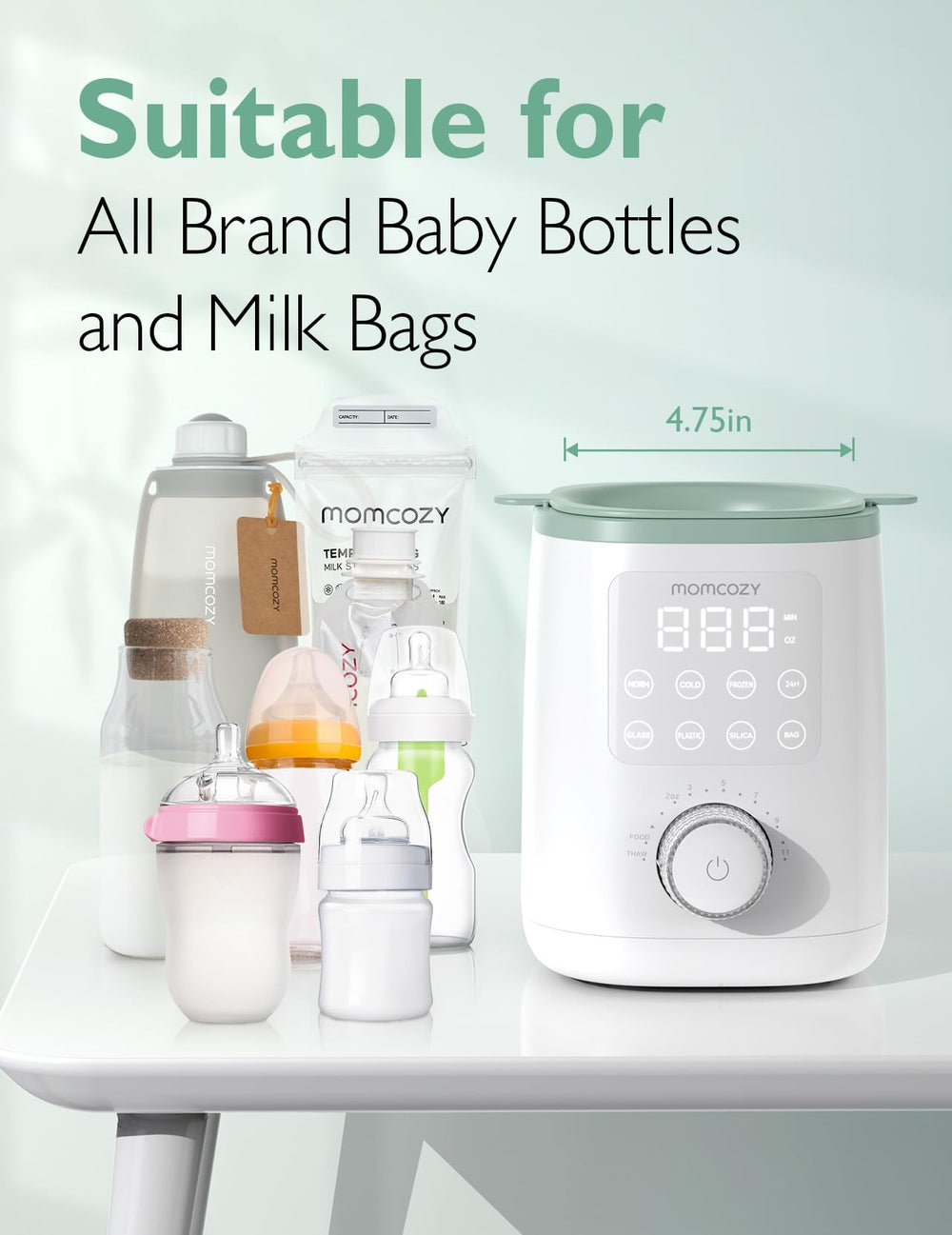 Momcozy Nutri Bottle Warmer compact design fits small nurseries and travel spaces