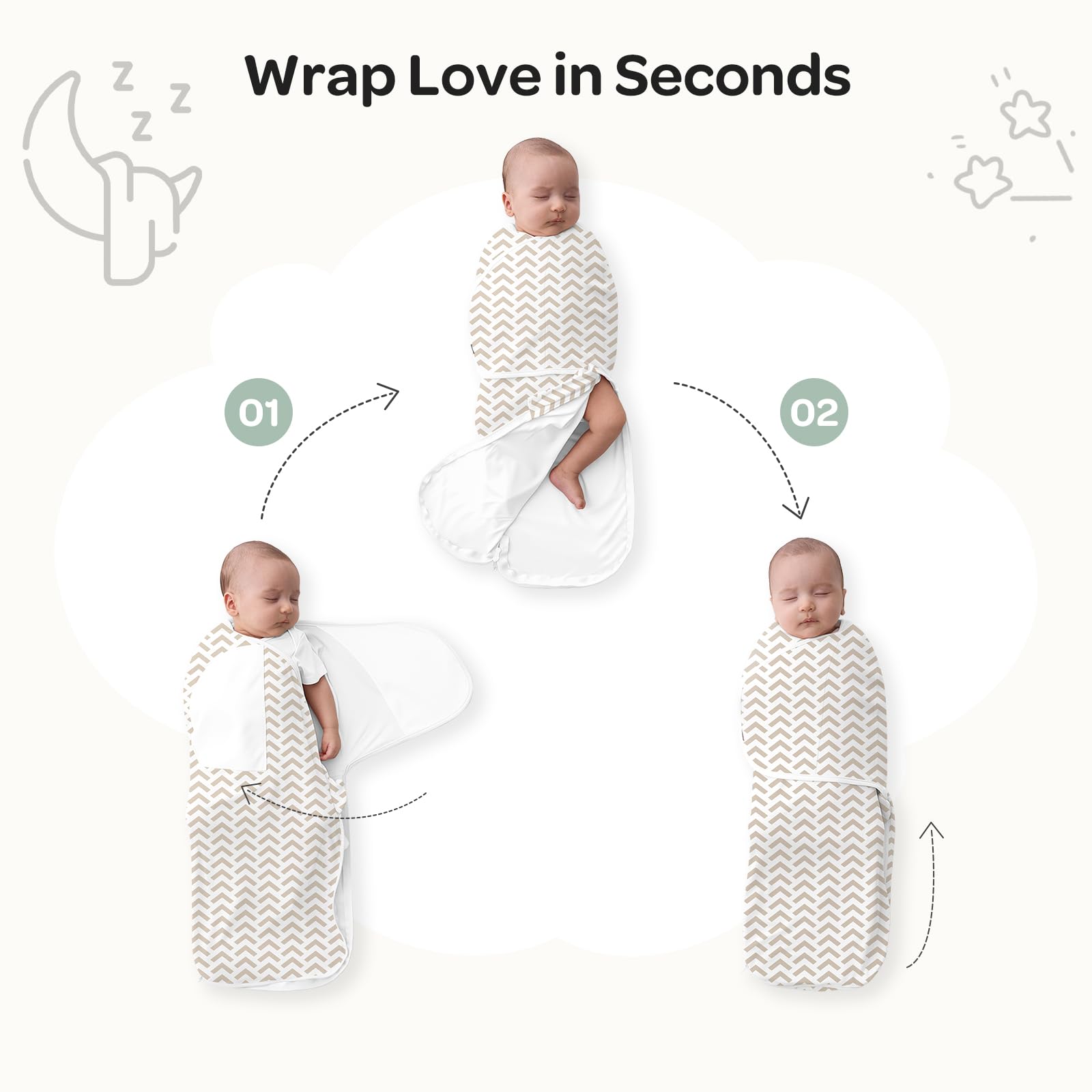 Momcozy OEKO-TEX certified swaddle assures baby-safe fabric.