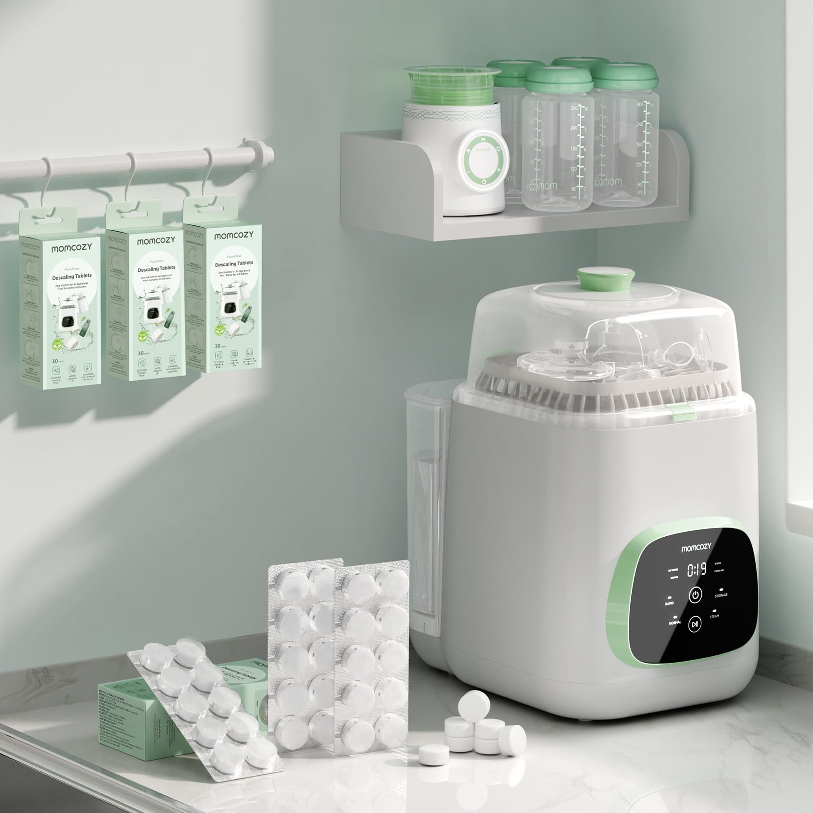 Momcozy one-tablet-per-cycle maintenance reminder