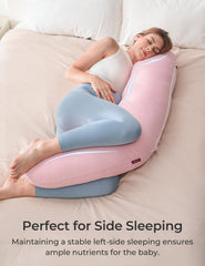 Momcozy adjustable-fill feature demonstrating customizable belly and back support