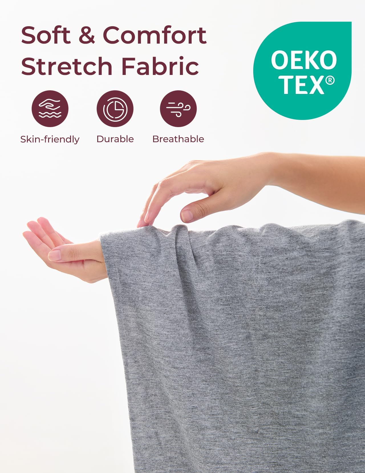 Momcozy pillow cover with large zipper for easy on/off while protecting skin.