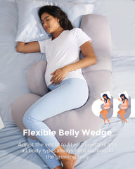 Momcozy velvet cover in light grey enhances soft, breathable comfort.