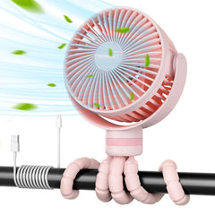 Momcozy portable stroller fan with 8000mAh battery for all-day cooling on the go.