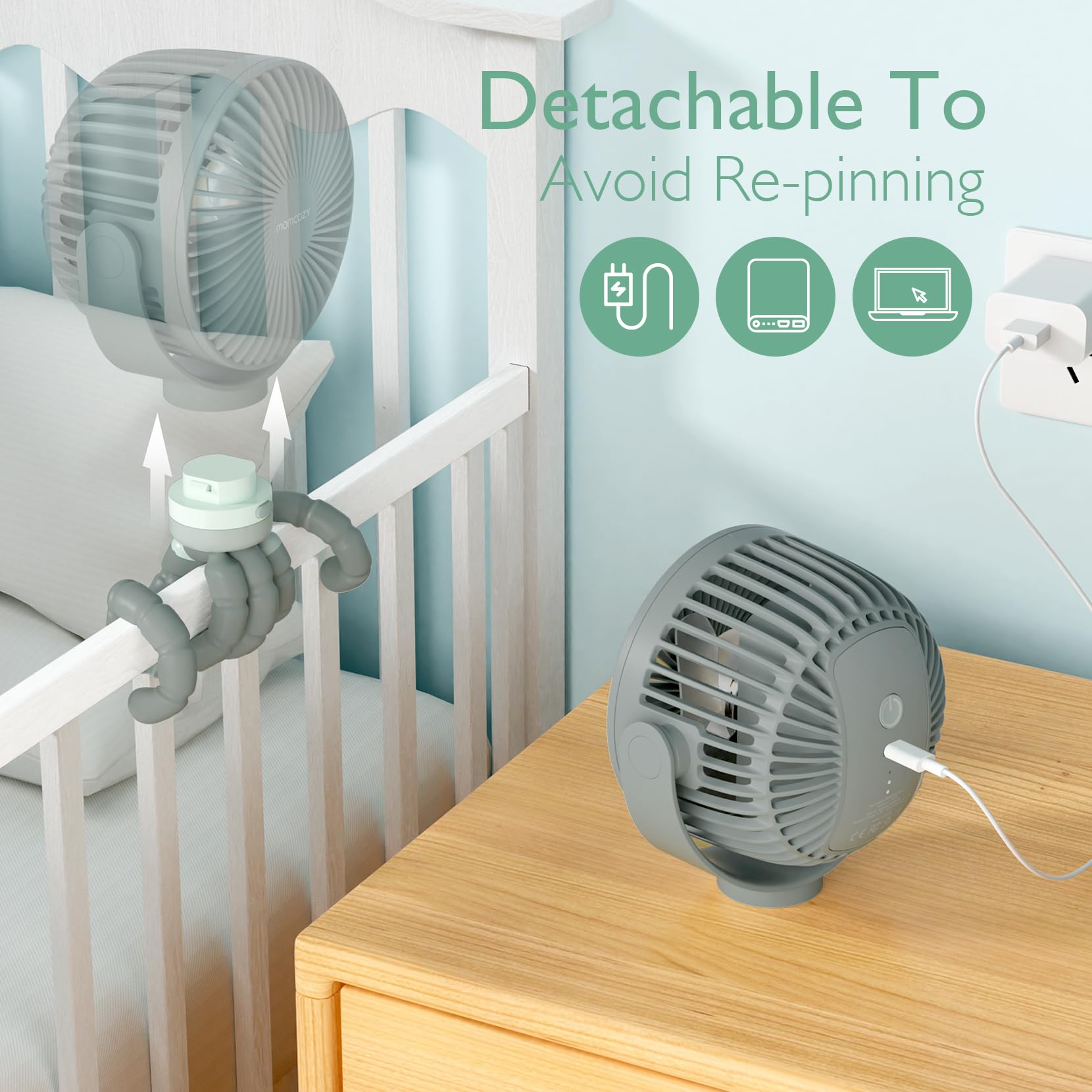 Momcozy baby-safe gap design helps prevent little fingers from touching blades.