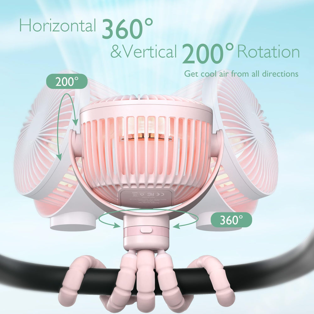 Momcozy stroller fan for car seat use and travel-friendly cooling.