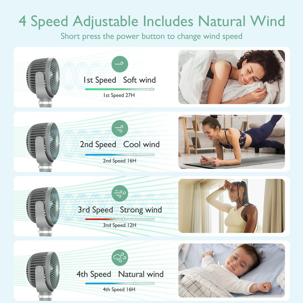 Momcozy fan features detachable head for flexible charging and mounting.