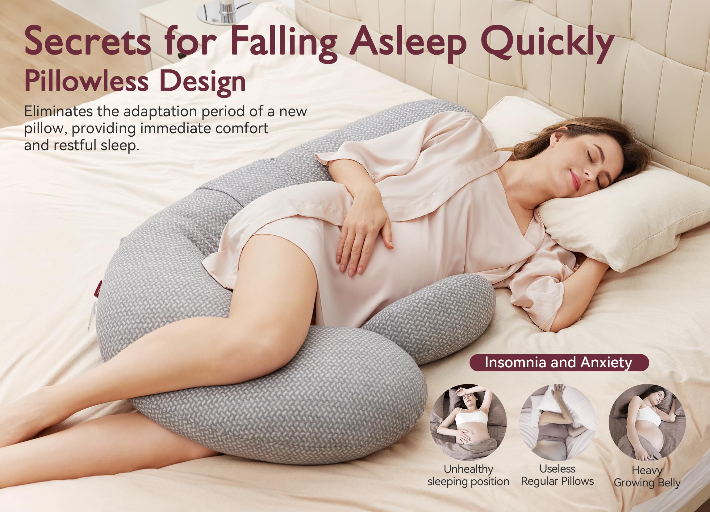 Adjustable belly wedge with Velcro for a personalized, growing belly fit