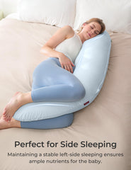 Momcozy pregnancy pillow offers belly support for comfortable sleep positions