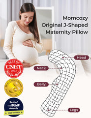 Momcozy pregnancy pillow offers belly support without crowding the bed