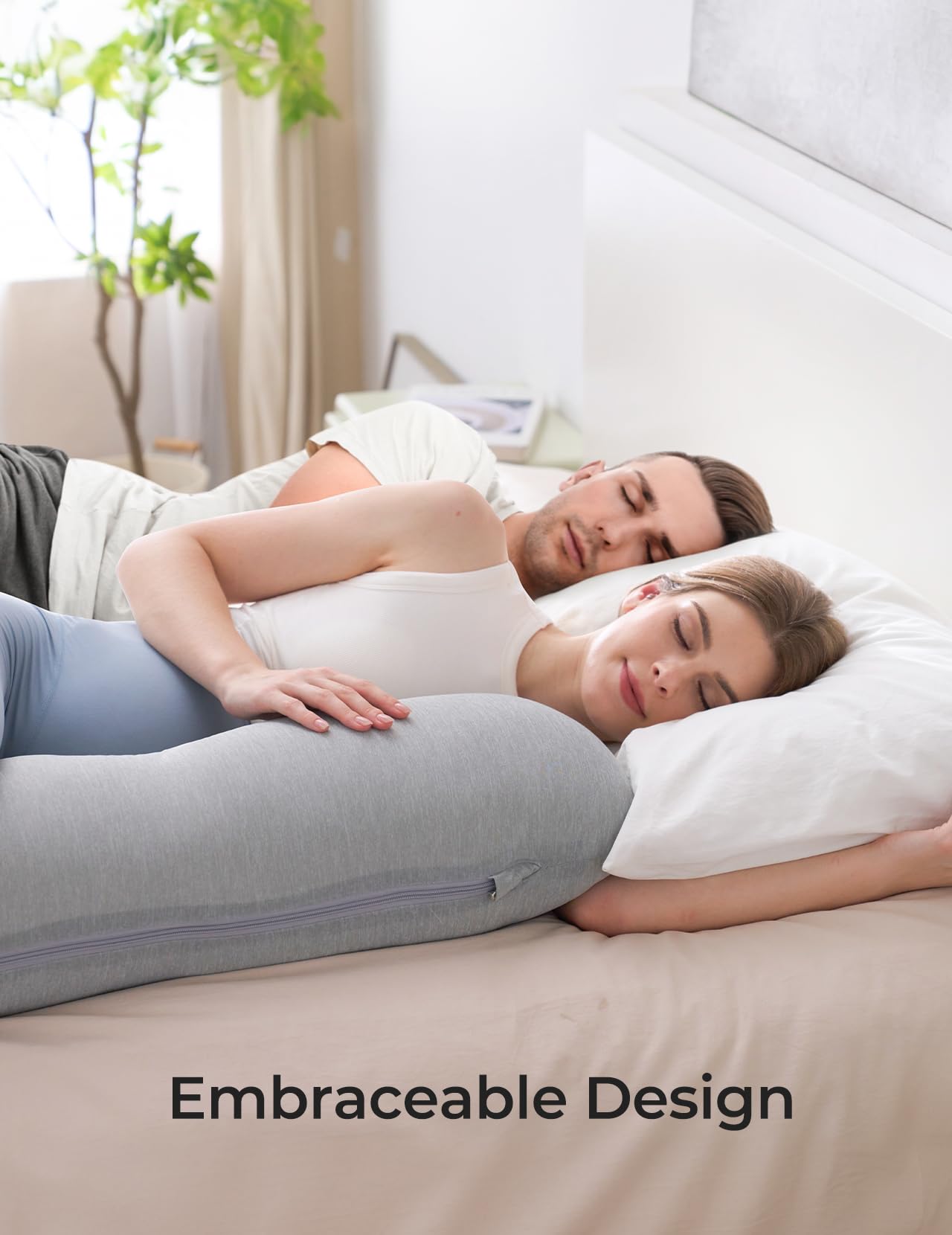 Momcozy compact-footprint pillow fits beds without sacrificing sleep space