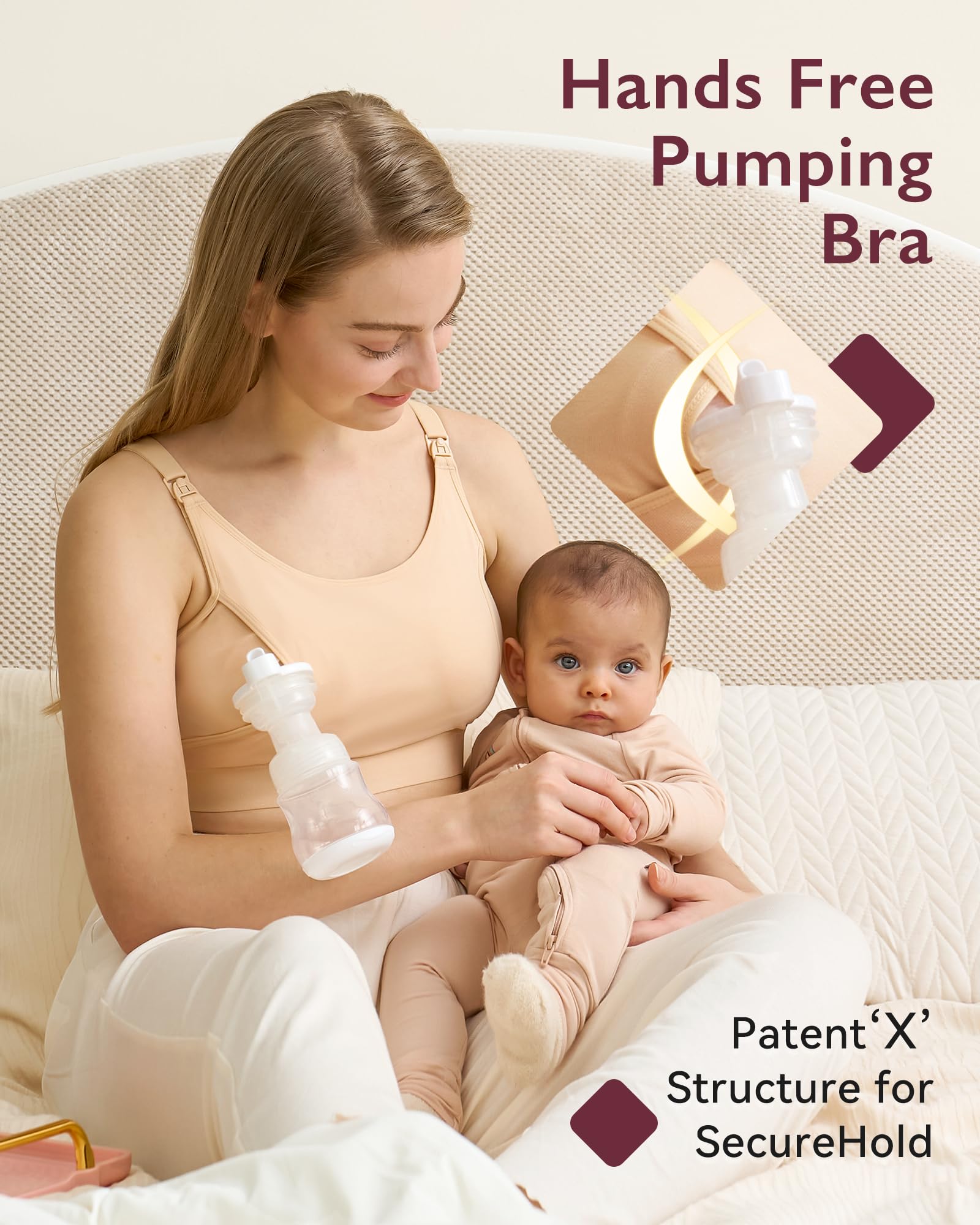 Momcozy one-step nursing clips enabling quick, discreet feeding.