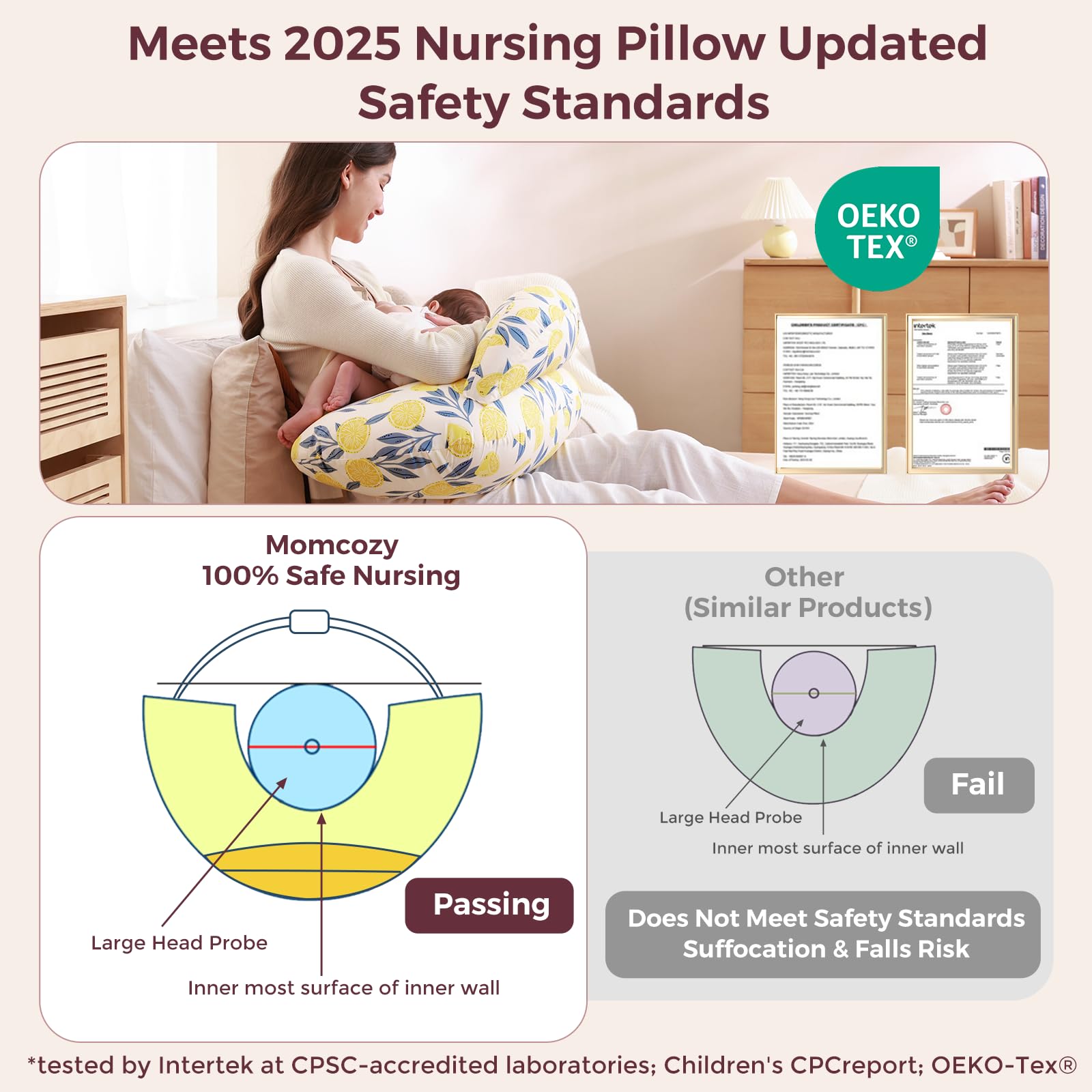 Momcozy removable cotton cover simplifies cleaning and keeps the pillow fresh.
