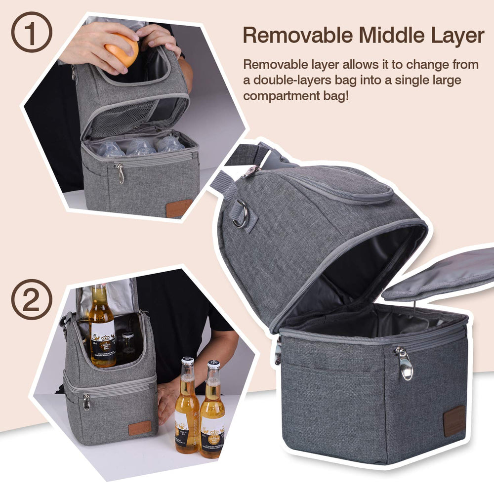 Momcozy removable insulated compartment adds versatility for quick transitions between uses.