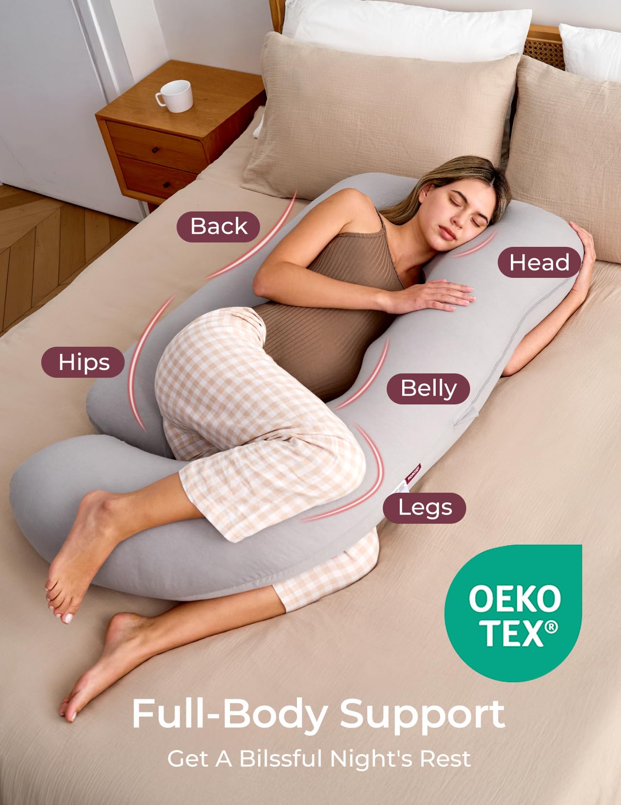 Momcozy removable jersey cover enhances breathable comfort and easy cleaning.