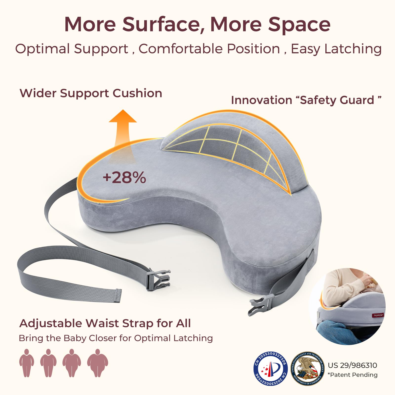 Momcozy removable machine washable cover for easy care
