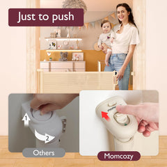 Momcozy retractable gate demonstrates one-handed operation for busy moments