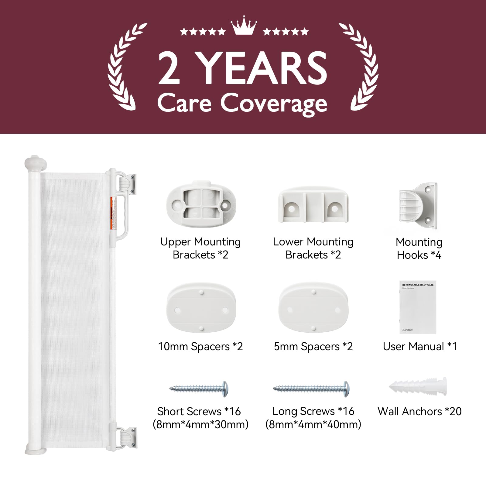 Momcozy retractable gate one-handed-operation enables easy use when carrying.