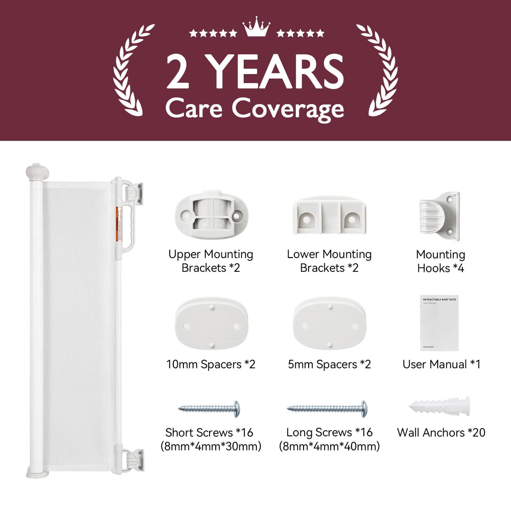 Momcozy retractable gate one-handed-operation enables easy use when carrying.