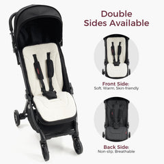 Momcozy reversible stroller cushion all-season side provides breathable comfort year-round.