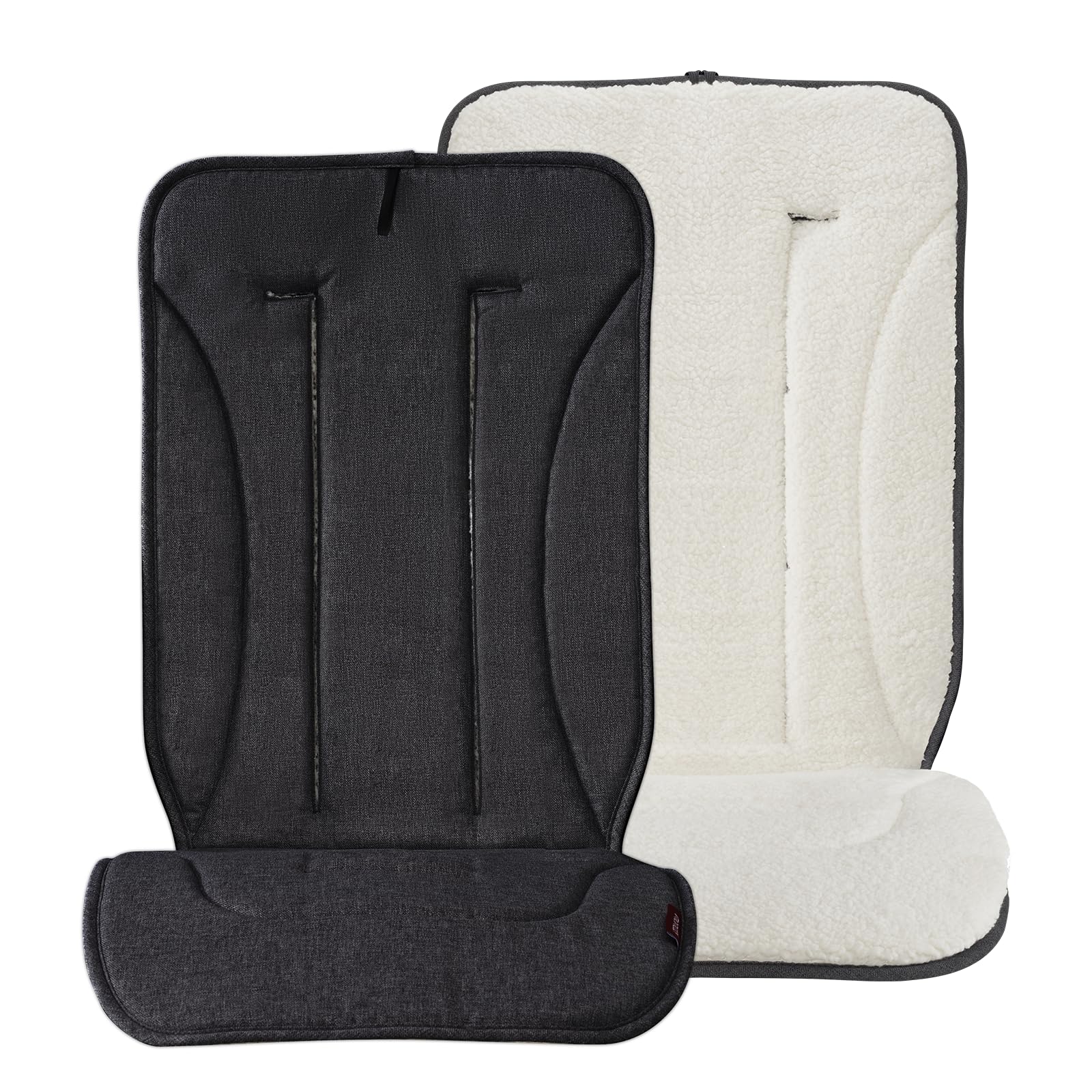 Momcozy reversible stroller cushion winter side keeps baby warm on cold outings.