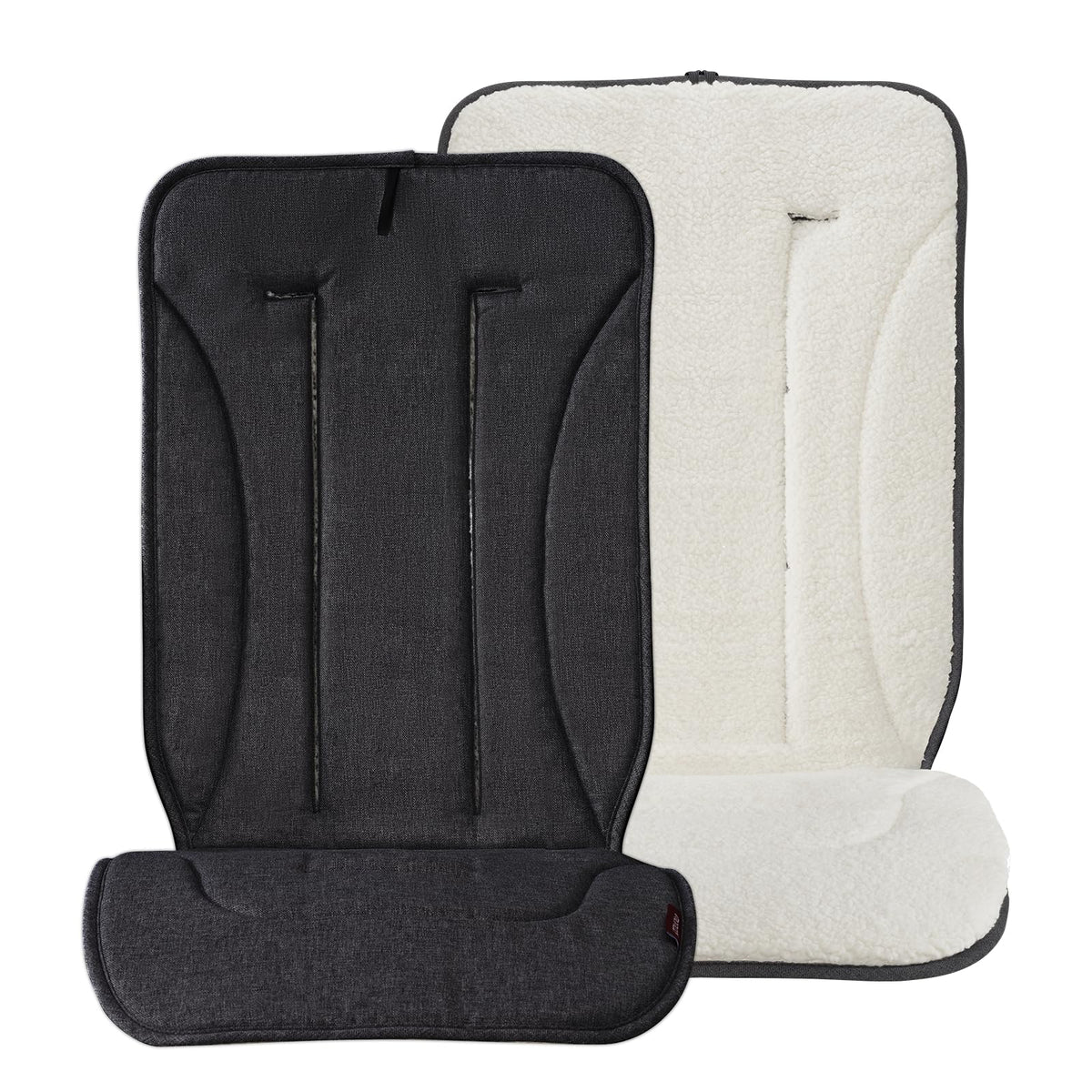 Momcozy reversible stroller cushion winter side keeps baby warm on cold outings.