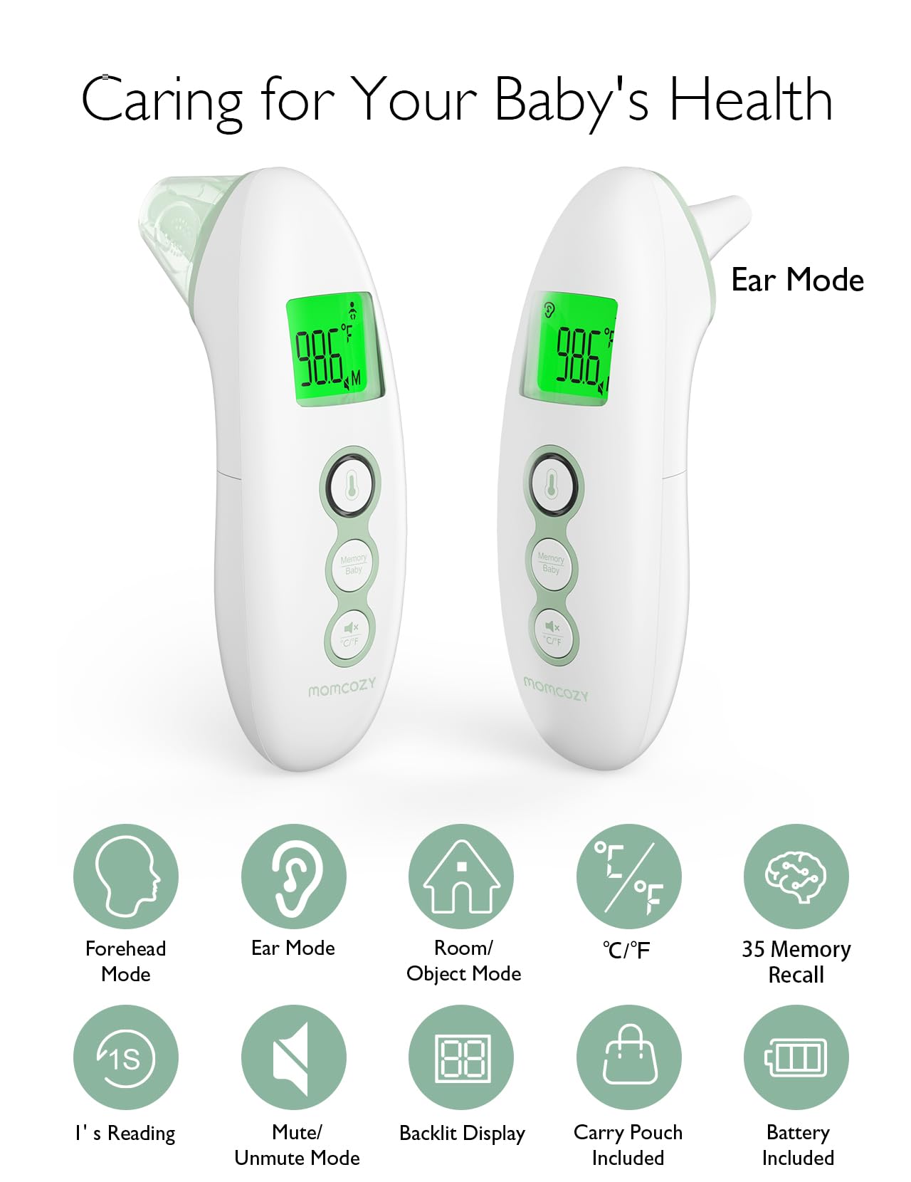 Momcozy room-temperature measurement helps monitor living spaces easily.