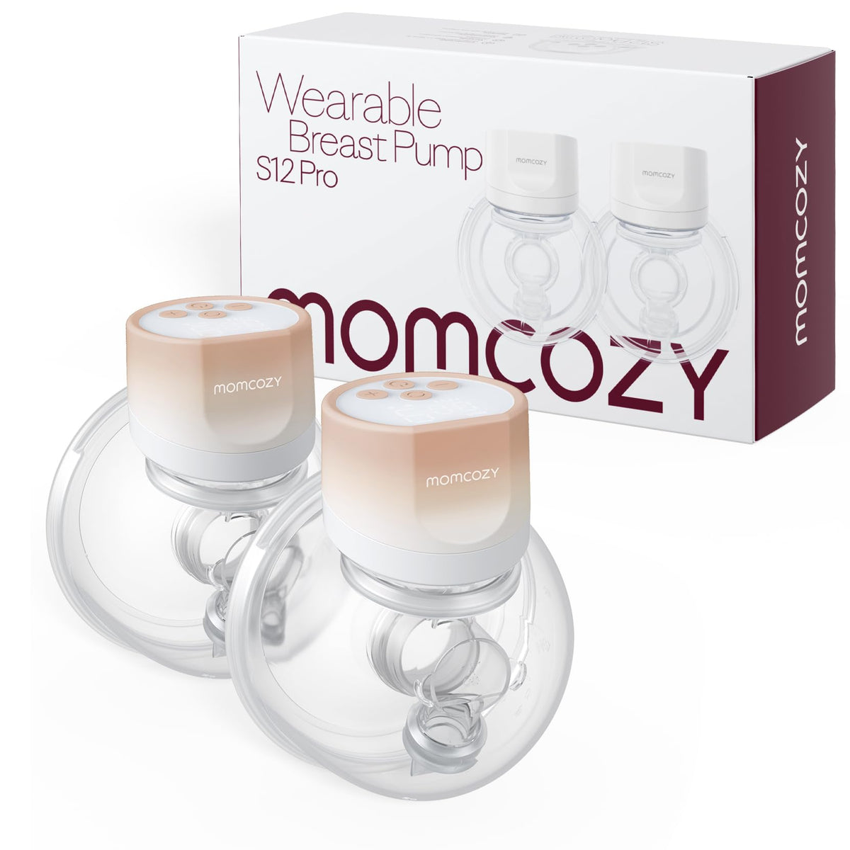 Momcozy S12 Pro wearable pump in cozy orange for hands-free pumping