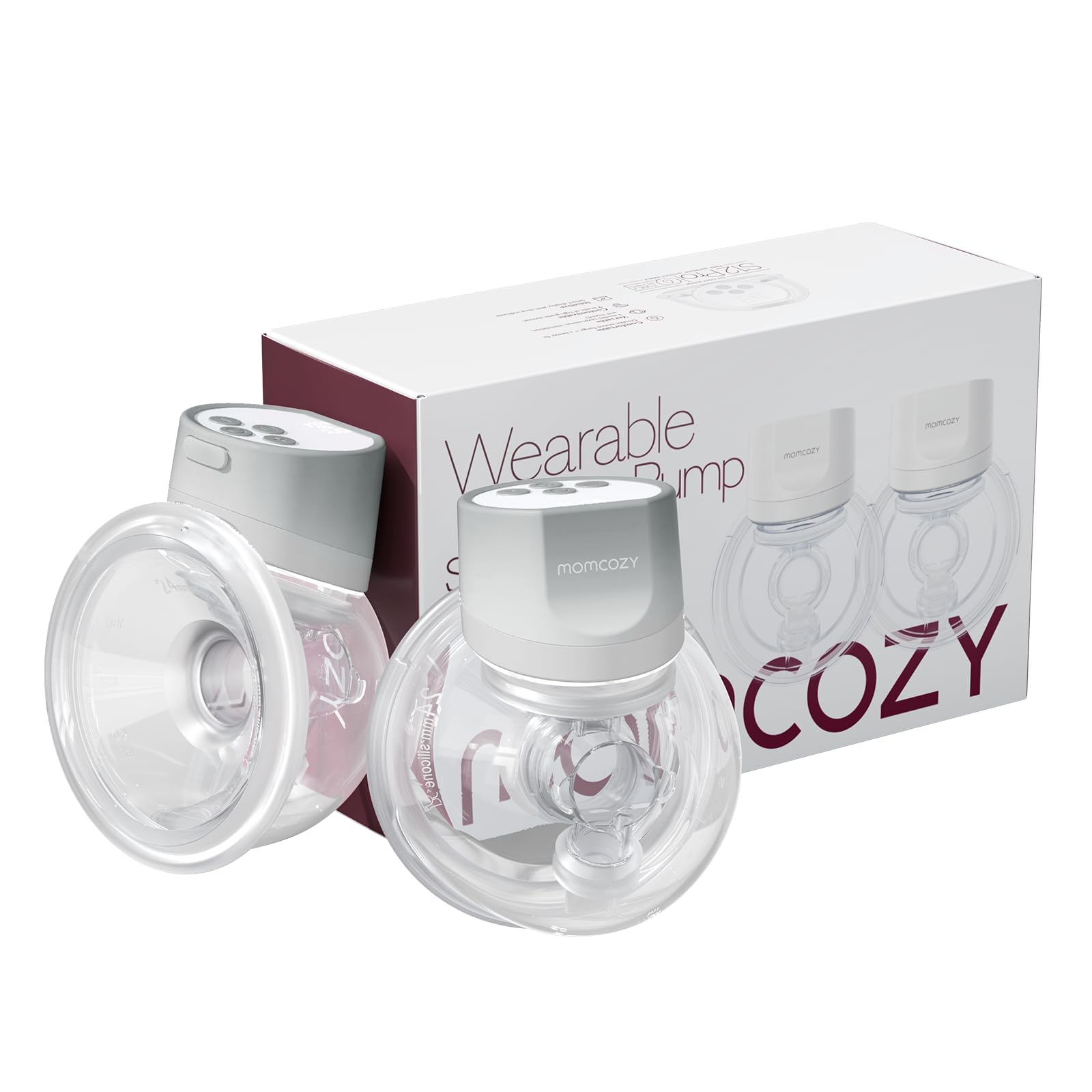 Momcozy S12 Pro wearable pump with smart display for easy time and battery monitoring.