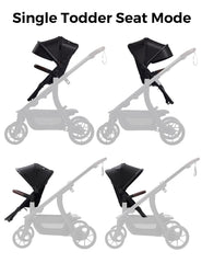 Leather bumper bar on the second seat provides secure hold and a premium feel.