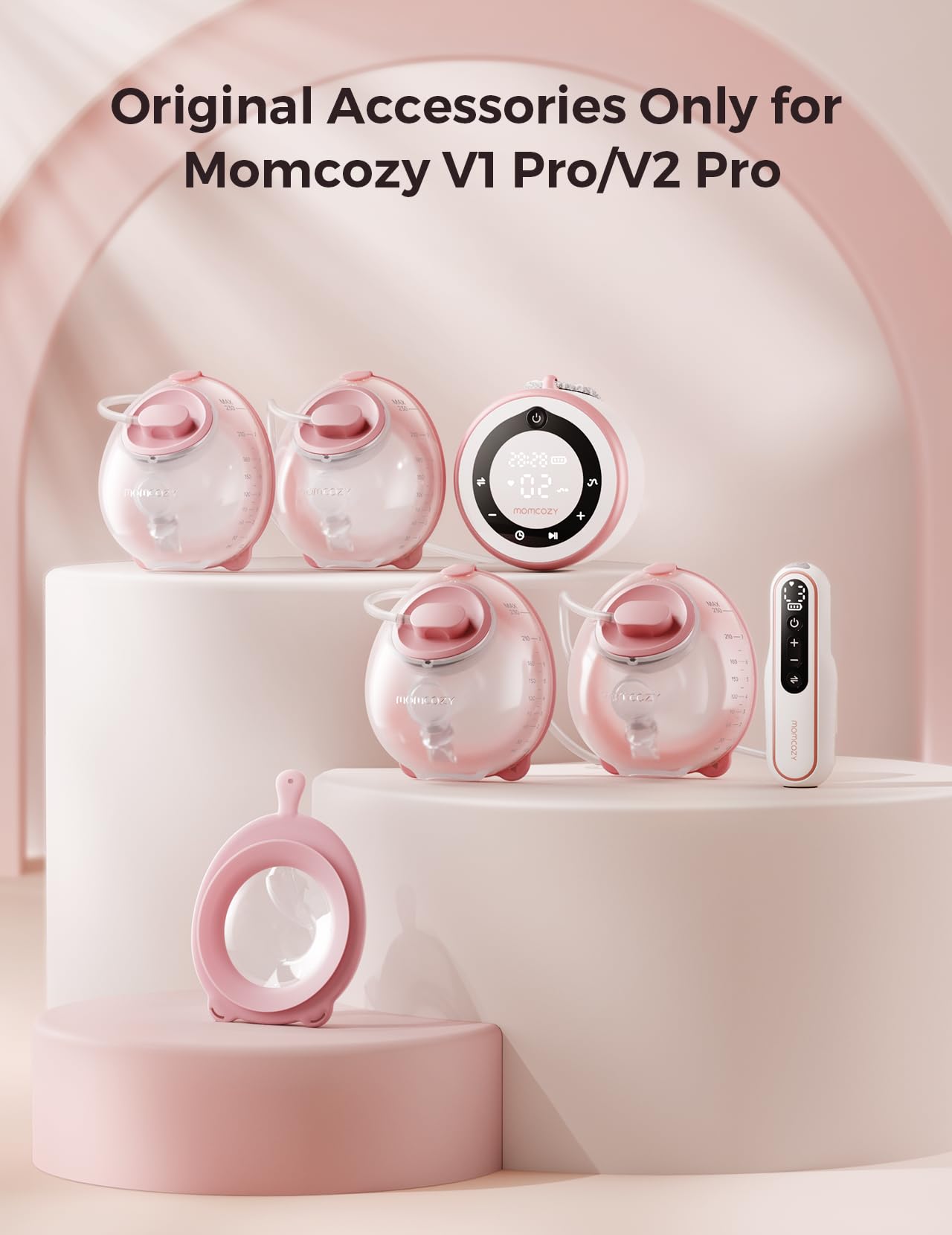 Momcozy BPA-free silicone material close-up, safe milk-contact parts