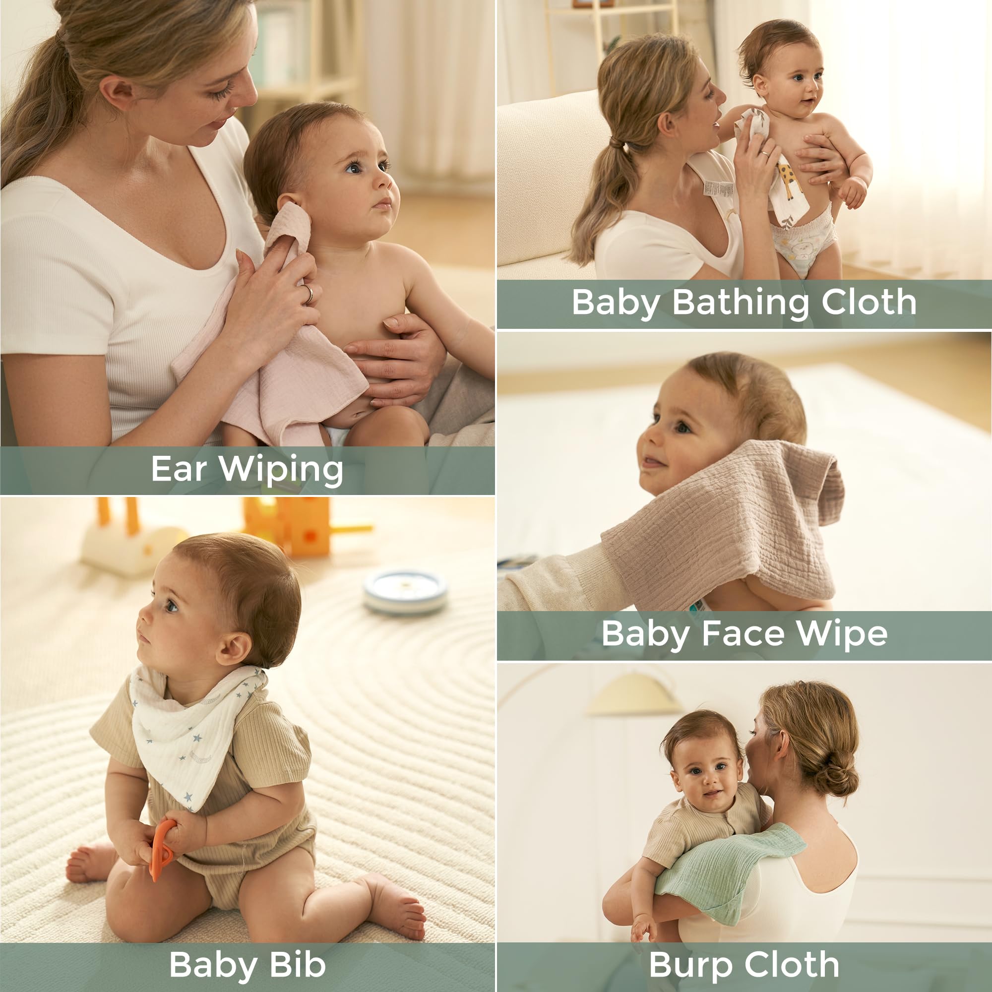 Momcozy soft cotton texture close-up emphasizing gentle everyday cleansing.