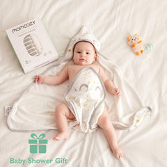 Momcozy Soft viscose cotton hooded towel feels silky on skin